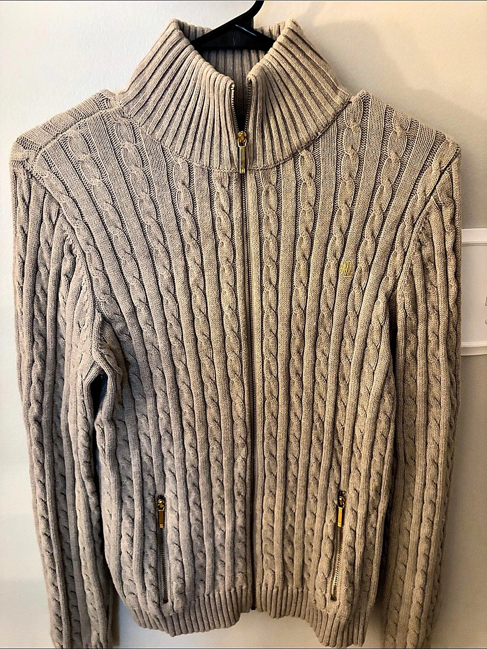 Lauren Ralph Lauren Cable-Knit Full-Zip Sweater Jacket